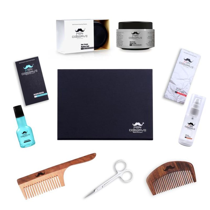 MEN DESERVE Premium Beard Care and Hair Styling Gift Kit 3
