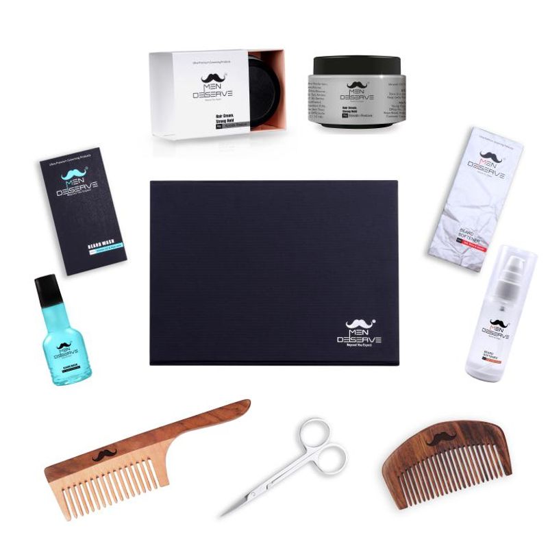 MEN DESERVE Premium Beard Care and Hair Styling Gift Kit 4