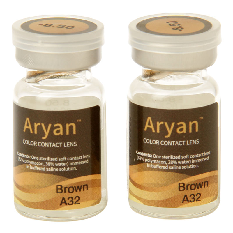 Purecon Aryan A32 Brown Yearly Contact Lens - Pack Of 2