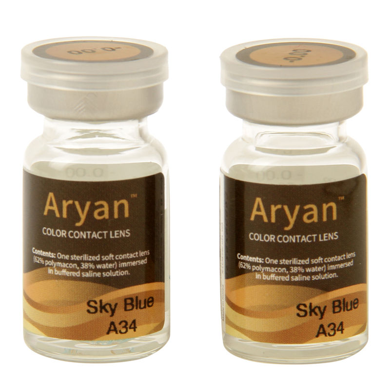 Purecon Aryan A34 Sky Blue Yearly Contact Lens - Pack Of 2