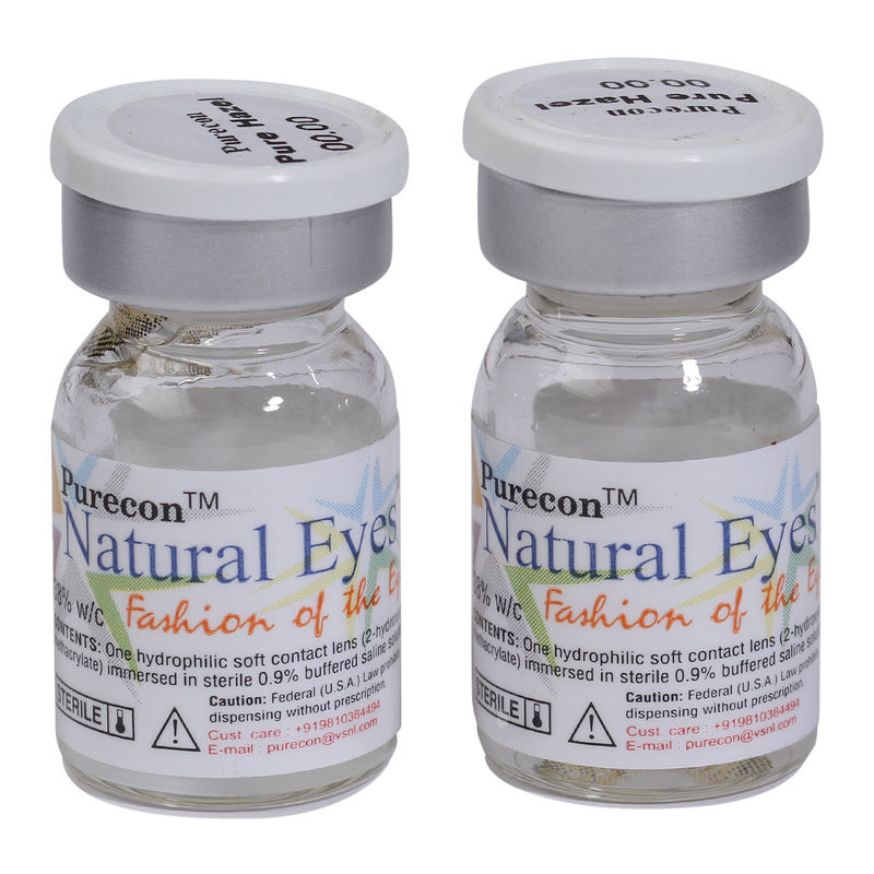 Purecon Natural Eyes Pure Hazel Quarterly Disposable Contact Lenses (Pack Of 2)