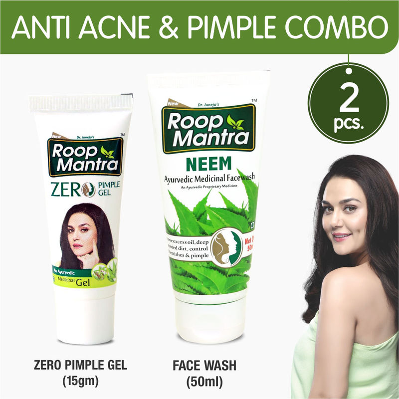 Roop Mantra Anti Acne & Pimple Combo (Zero Pimple Gel 15gm + Neem Face Wash 50ml)