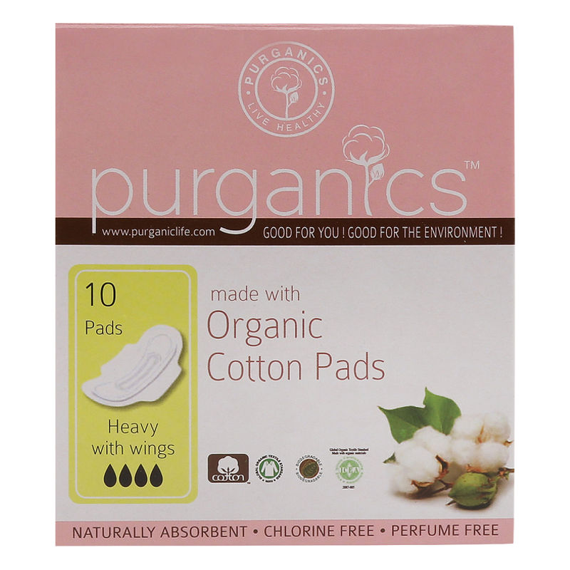 Purganics Organic Heavy Cotton Pads - 10 Pads