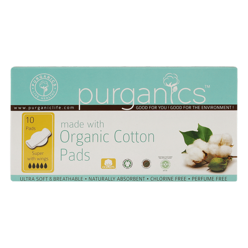 Purganics Organic Super Cotton Pads - 10 Pads