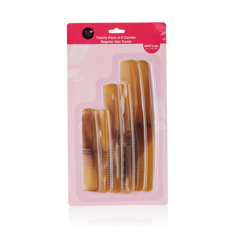 TS Plastic Combs Family Pack Of 6