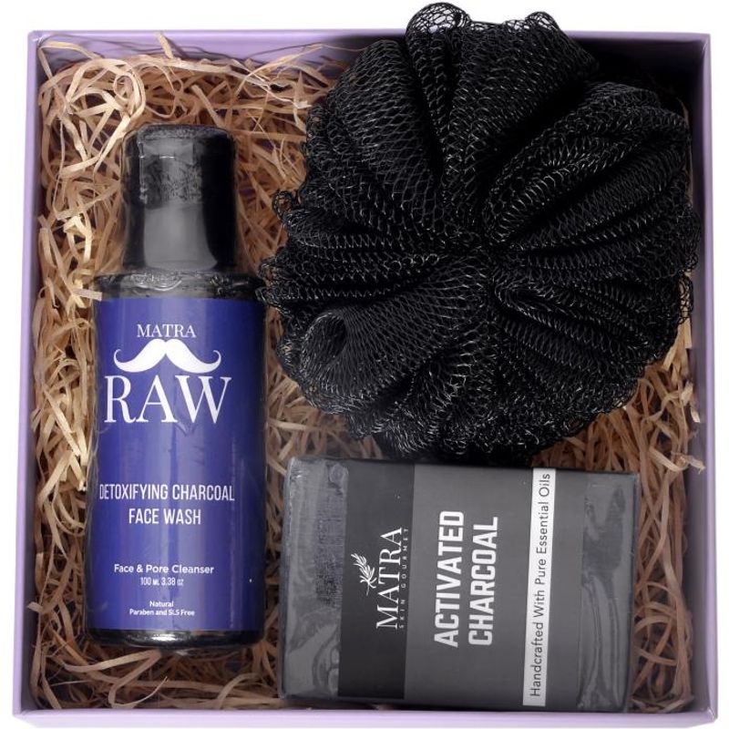Matra Raw Man Activated Charcoal Luxury Skincare Hamper Gift Set