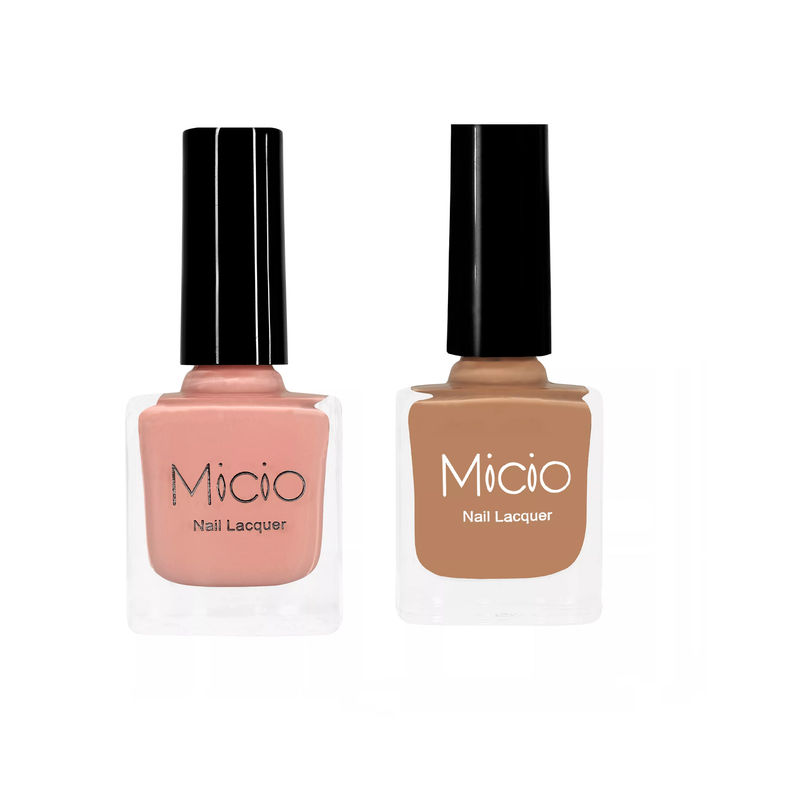 Micio Nail Lacquer - Nude Elegance + Sandstorm Brown