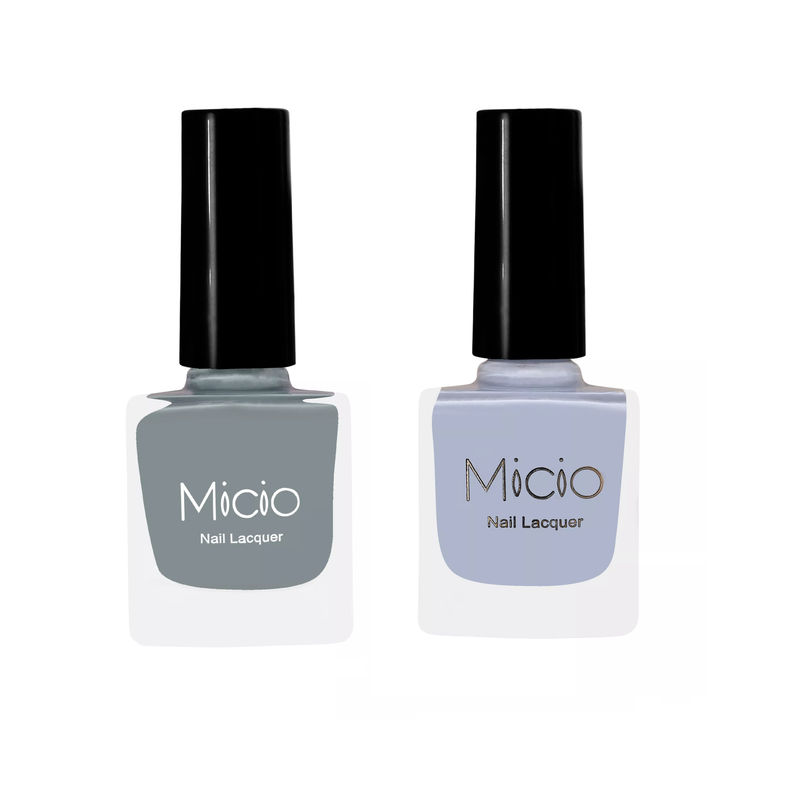 Micio Nail Lacquer - Ash Grey + Arctic