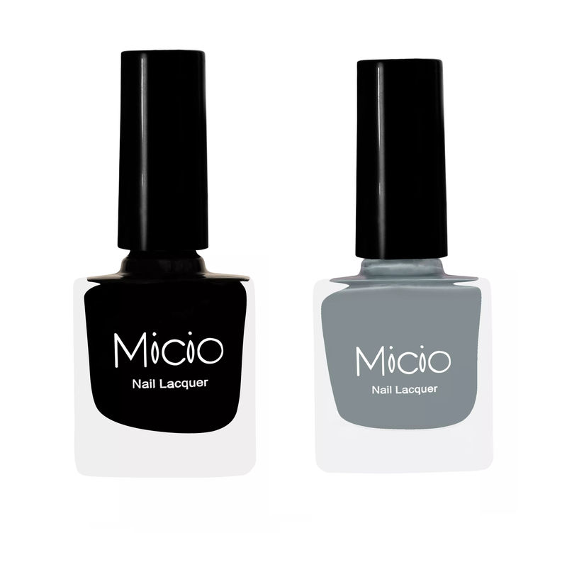 Micio Nail Lacquer - Sinful Black + Ash Grey