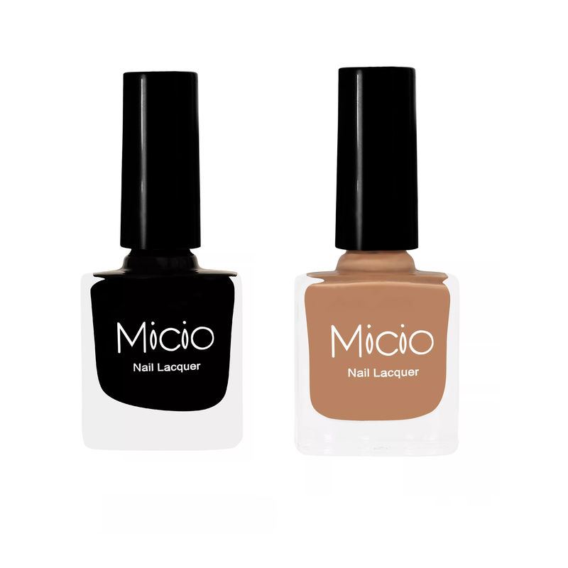 Micio Nail Lacquer - Sinful Black + Sandstorm Brown