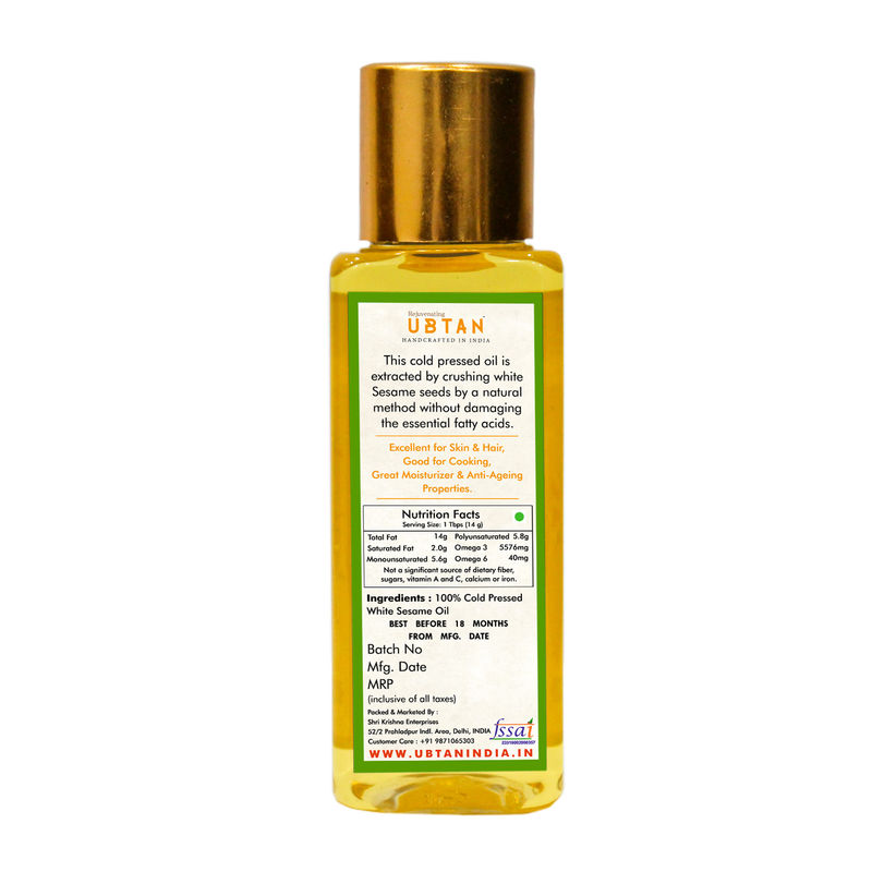 Rejuvenating Ubtan Cold Pressed White Sesame Oil At Nykaa Com