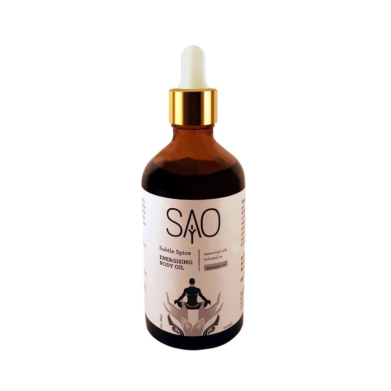 SAO Subtle Spice Energising Body Oil For Men (Essential Oils Infused In Sesame)