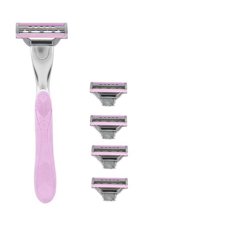 WayToShave One For The Ladies 3 Blade Razor (Pack of 4 Cartridges + 1 Razor Handle)