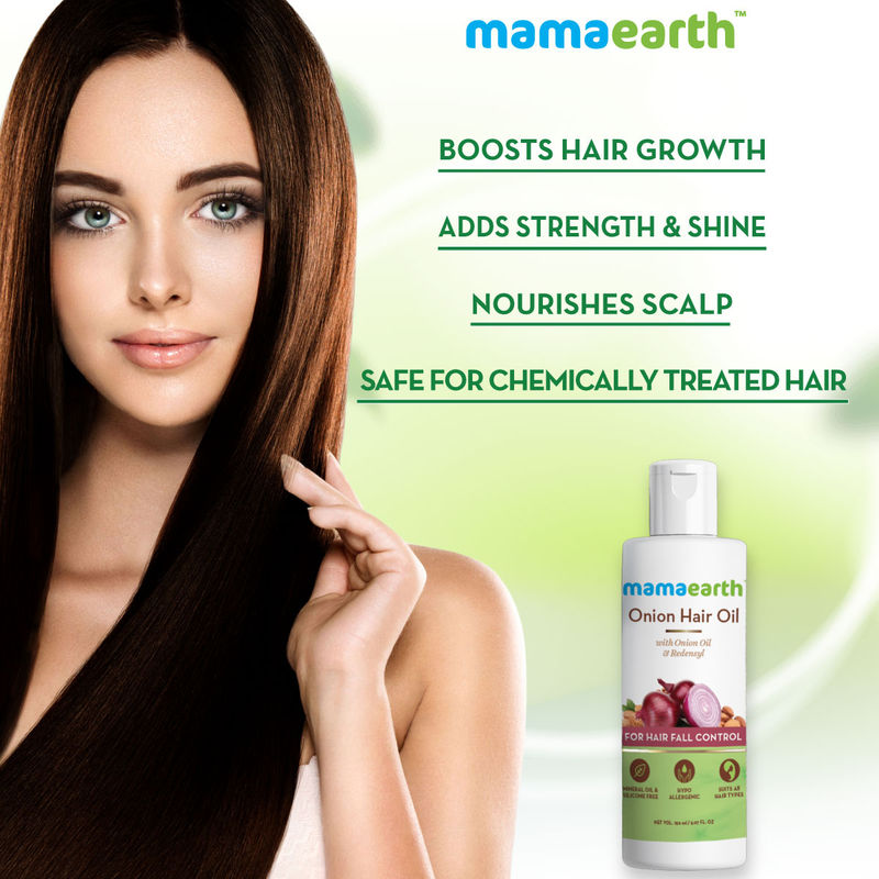 Mamaearth Onion Oil For Hair Regrowth Fall Control With Redensyl