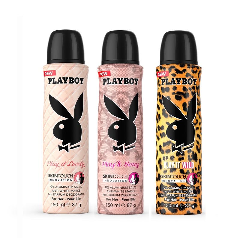 Playboy Love, Sexy & Wild Women's Deodorant Pack of 3