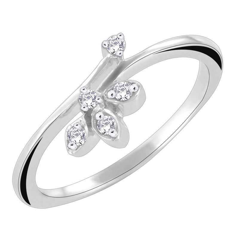 Peora 925 Sterling Silver Cz Finish Celestina Floral Ring: Buy Peora ...