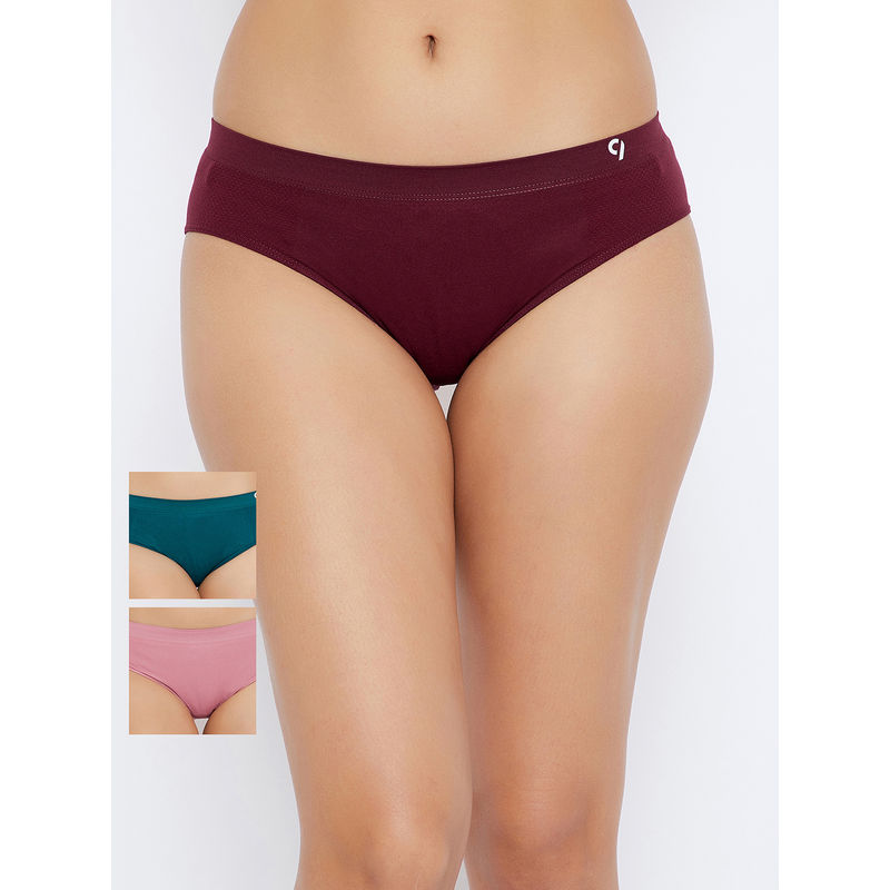 C9 Airwear Women's Solid Bikini Panty Pack of 3 - Multi-Color (M)