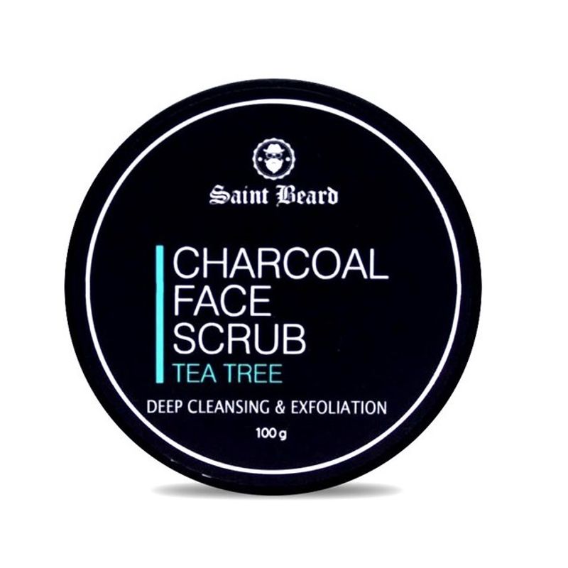 Saint Beard Charcoal Face Scrub Tea Tree For Deep Cleasing & Exfoliation
