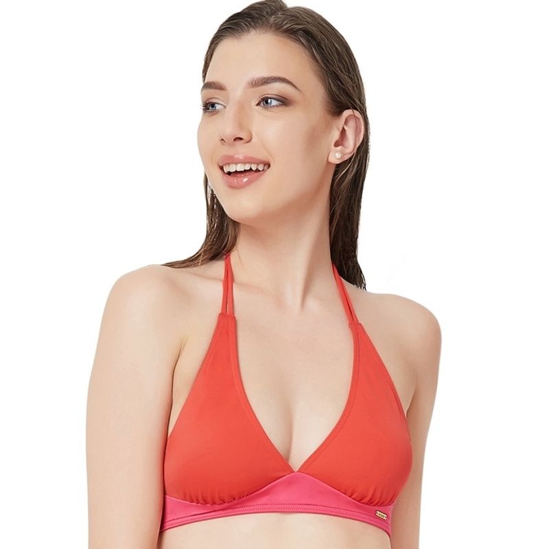 red halter top bikini