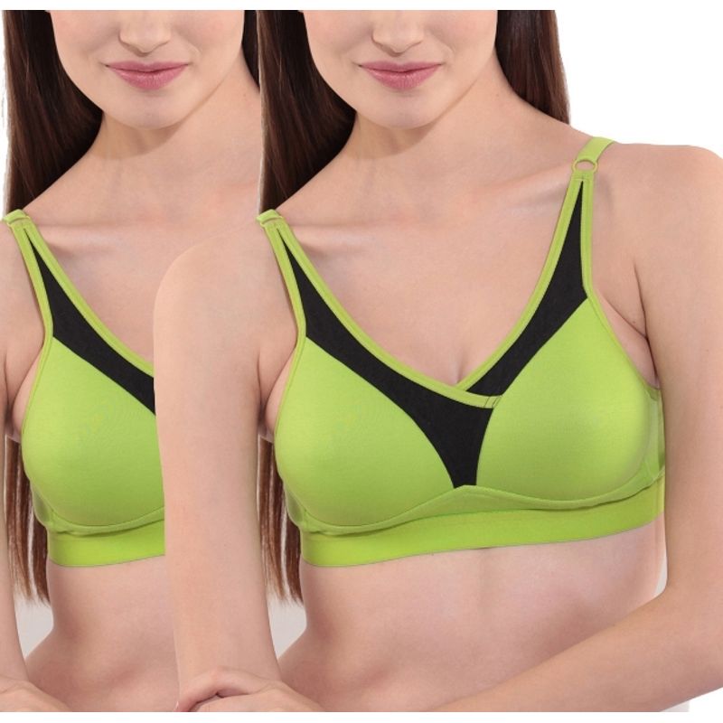 Floret Pack of 2 Full-Coverage Sports Bras T 3001 - Green (30B)