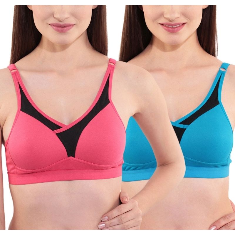 Floret Pack of 2 Full-Coverage Sports Bras T 3001 - Multi-Color (30B)