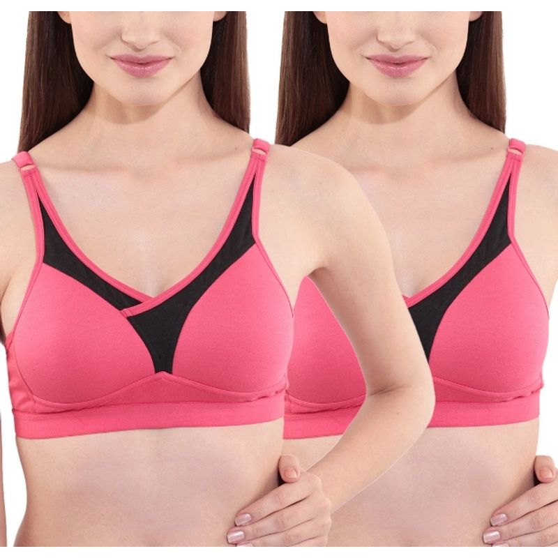 Floret Pack of 2 Full-Coverage Sports Bras T 3001 - Pink (34B)