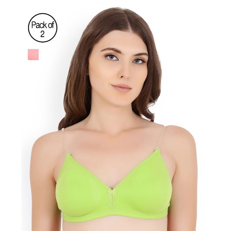Floret Pack of 2 Solid T-shirt Bra - Multi-Color (30B)