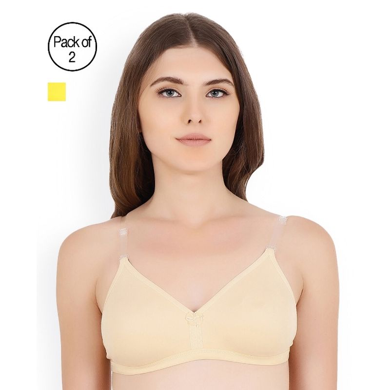 Floret Pack of 2 Solid T-shirt Bra - Multi-Color (30B)