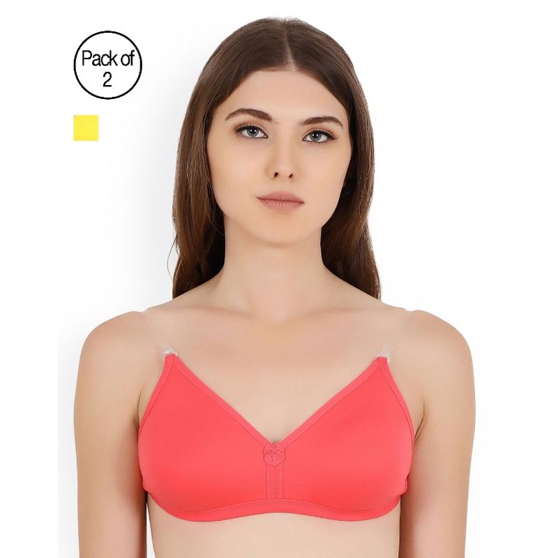 Floret Pack of 2 Solid T-shirt Bra - Multi-Color (30B)