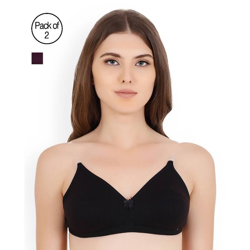 Floret Pack of 2 Solid T-shirt Bra - Multi-Color (30B)