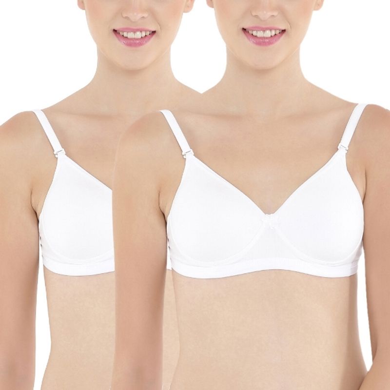 Floret Pack of 2 Full-Coverage Push-Up Bras - White (32B)