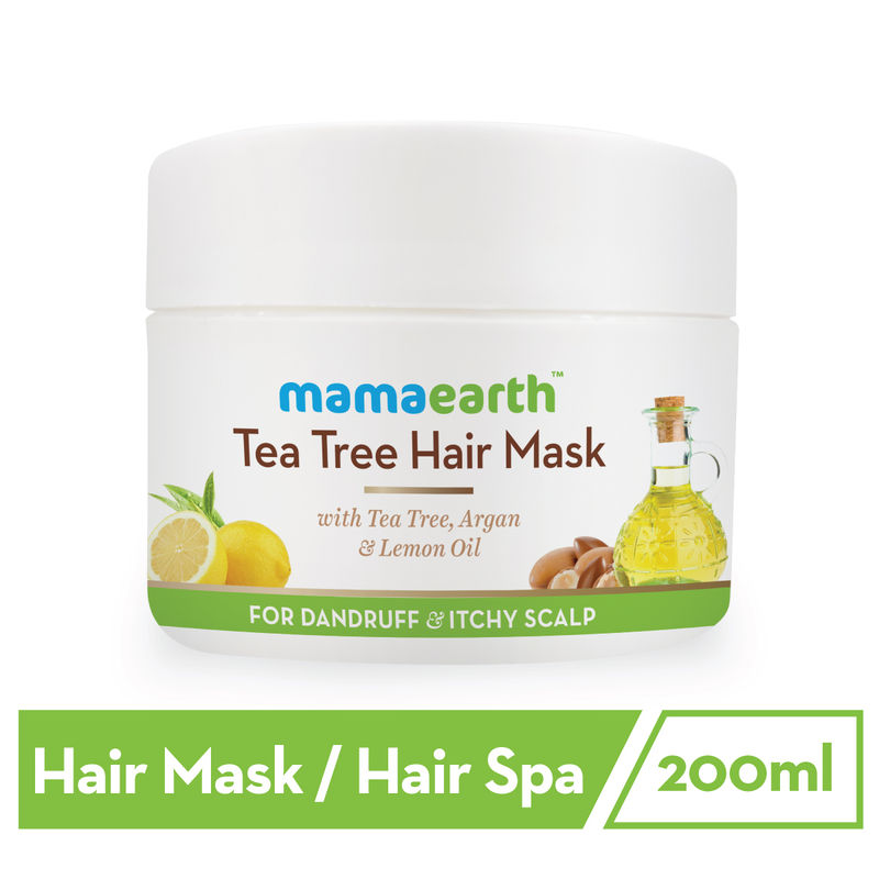 Mamaearth For Dandruff & Itchy Scalp Tea Tree Hair Mask With Tea Tree,  Argan & Lemon Oil: Buy Mamaearth For Dandruff & Itchy Scalp Tea Tree Hair  Mask With Tea Tree, Argan