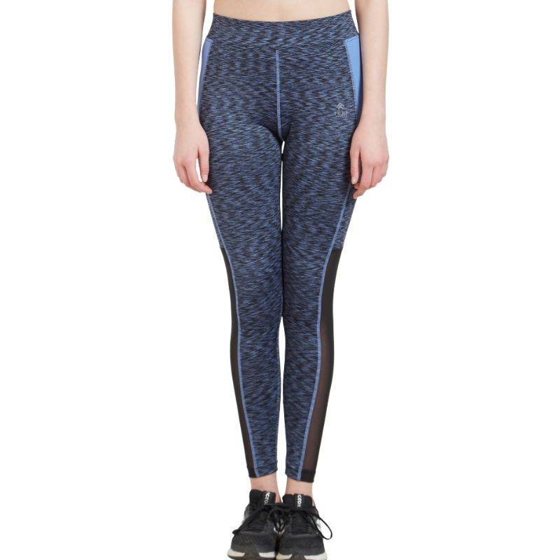 Tuna London Blue Polycotton Lycra Printed Slim Fit Track Pant For Women (L)