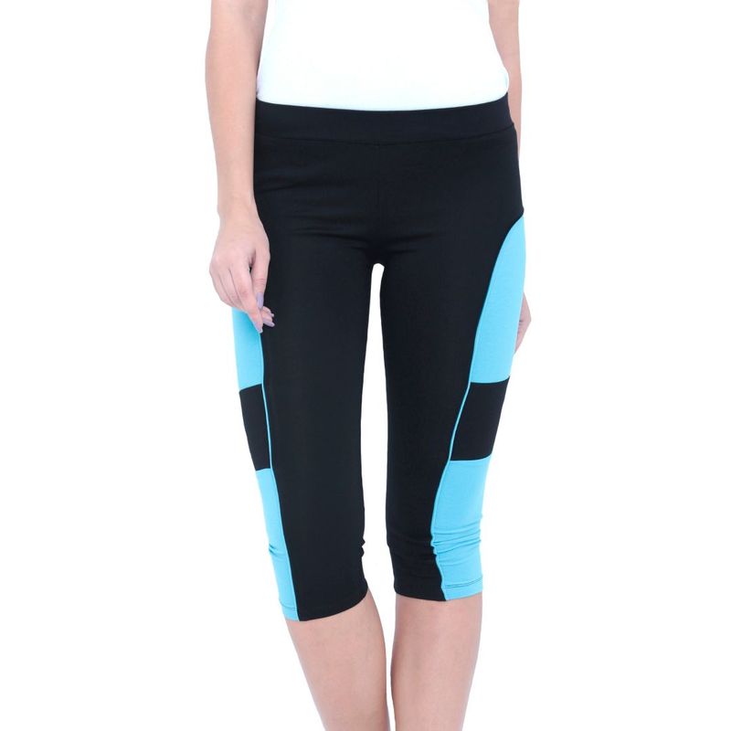 Tuna London Capri Length Track Pants For Women - Black (M)