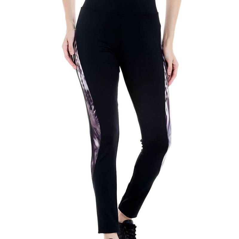 Tuna London Black Solid Poly Cotton Lycra Track Pants For Women (M)