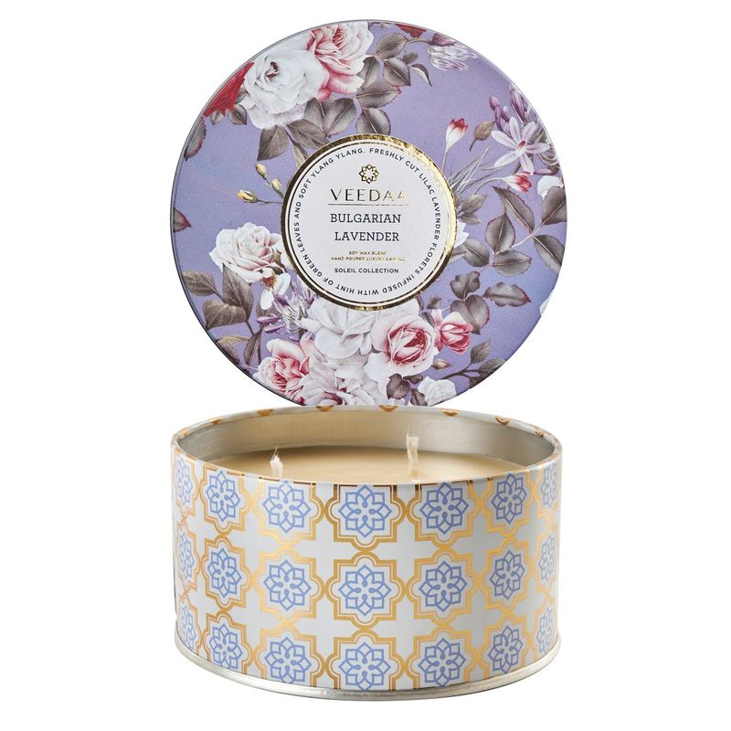 Veedaa Bulgarian Lavender 3 Wick Tin Scented Candle