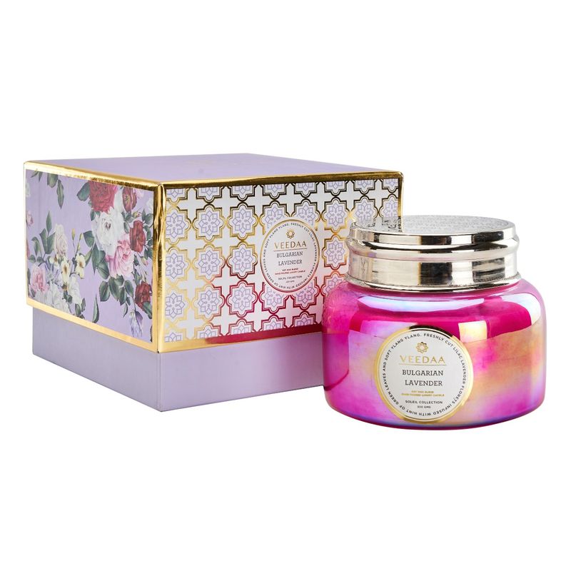Veedaa Bulgarian Lavender Macaron Glass Scented Candle