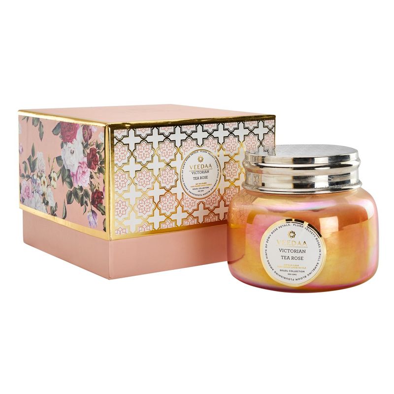 Veedaa Victorian Tea Rose Macaron Glass Scented Candle