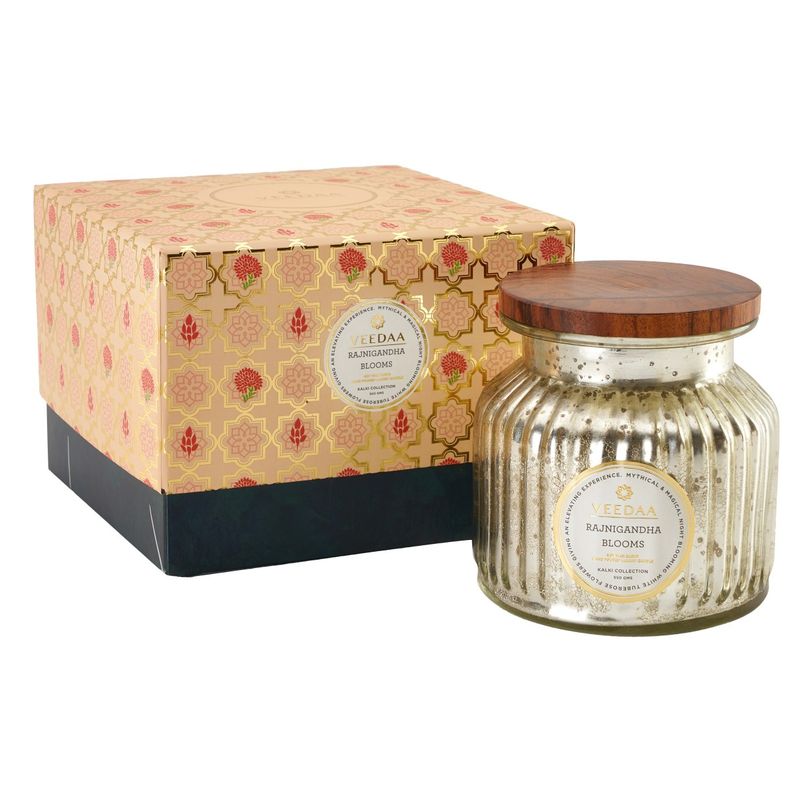 Veedaa Rajanigandha Blooms Mercury Glass Scented Candle