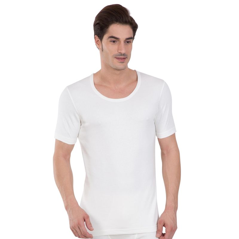 Jockey Off White Thermal Short Sleeve Vest - White (S)