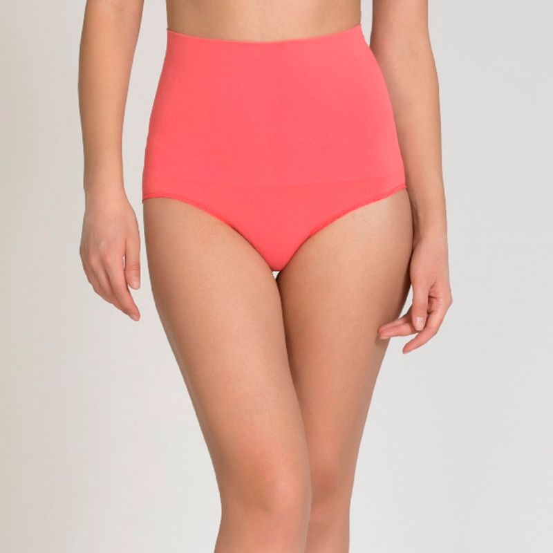 Zivame Low Impact Highwaist Seamless Hipster Panty- Coral (S)