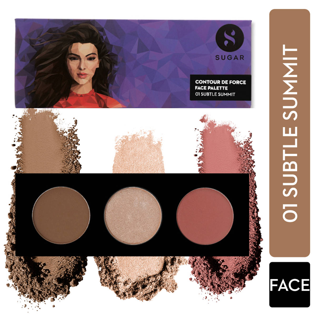 SUGAR Contour De Force Face Palette- Matte Bronzer, Highligh...
