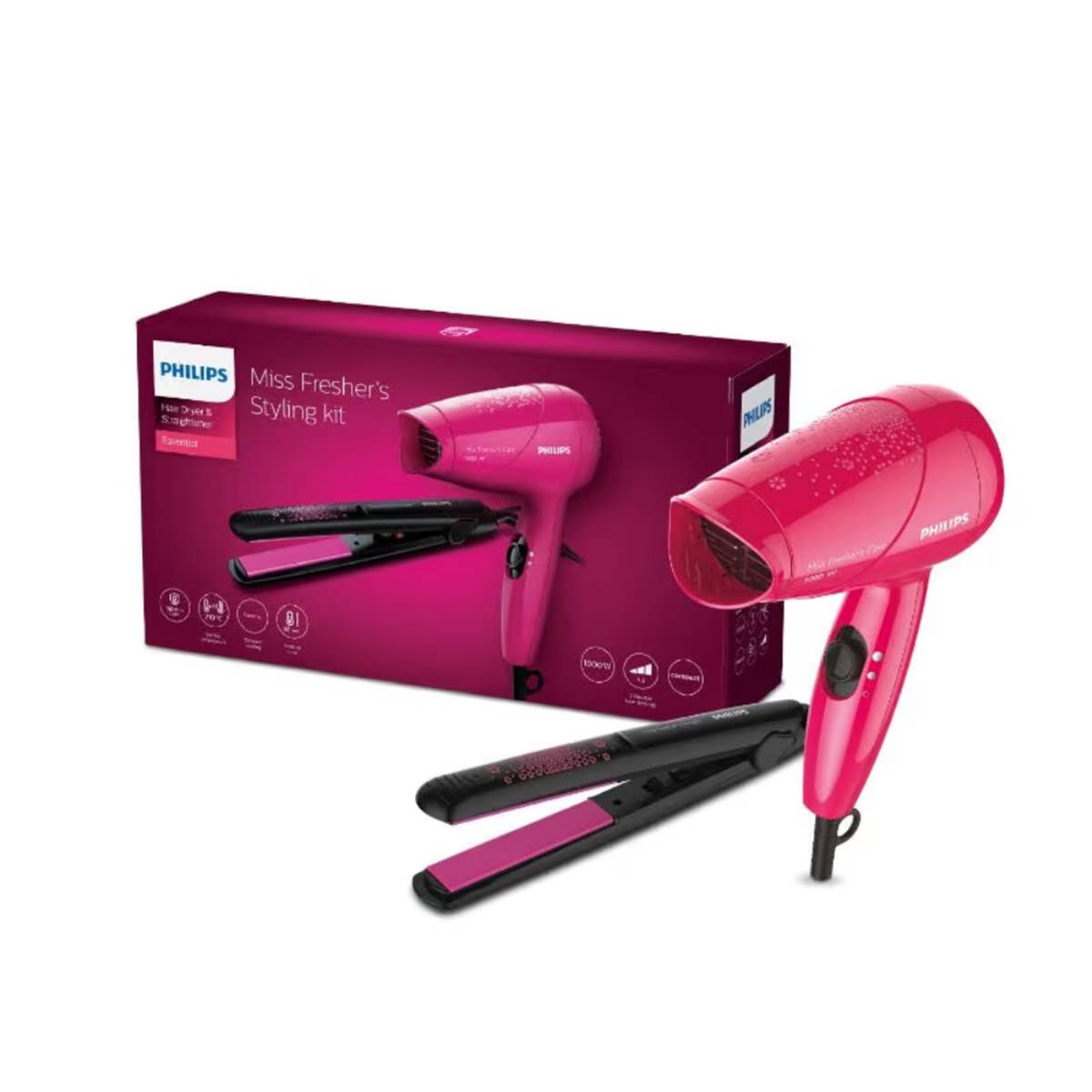 Philips Miss Fresher's Styling Kit with Straightener and Dry...