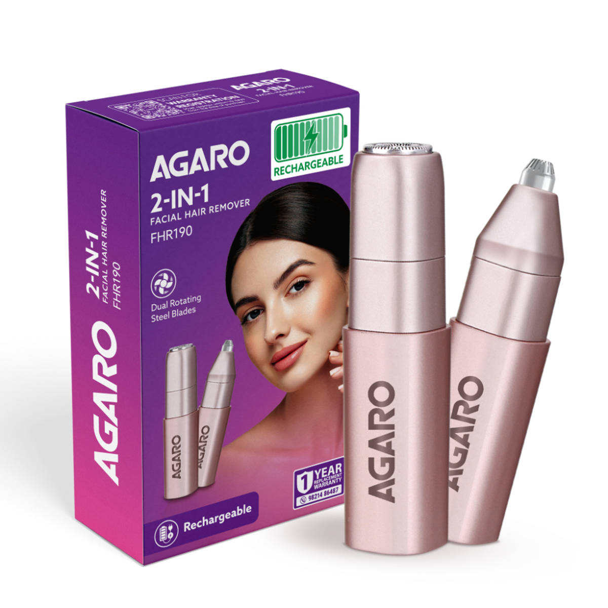 Agaro FHR190 Facial Hair Remover For Women Usb Rechargeable ...