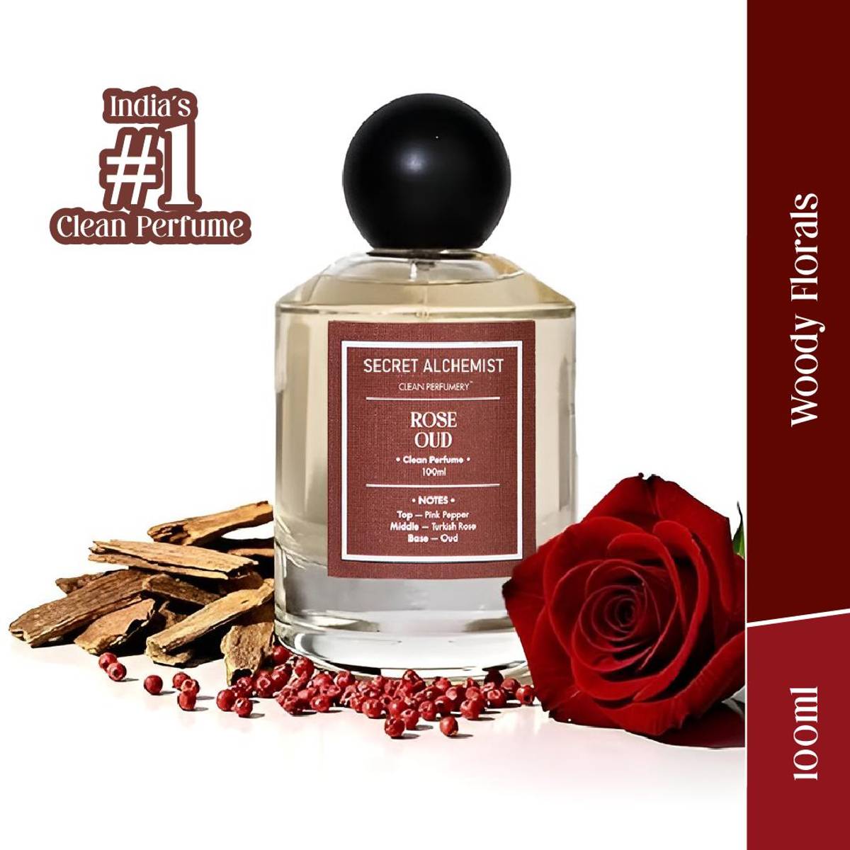 Secret Alchemist Rose Oud Clean Perfume EDP Floral Woody Per...