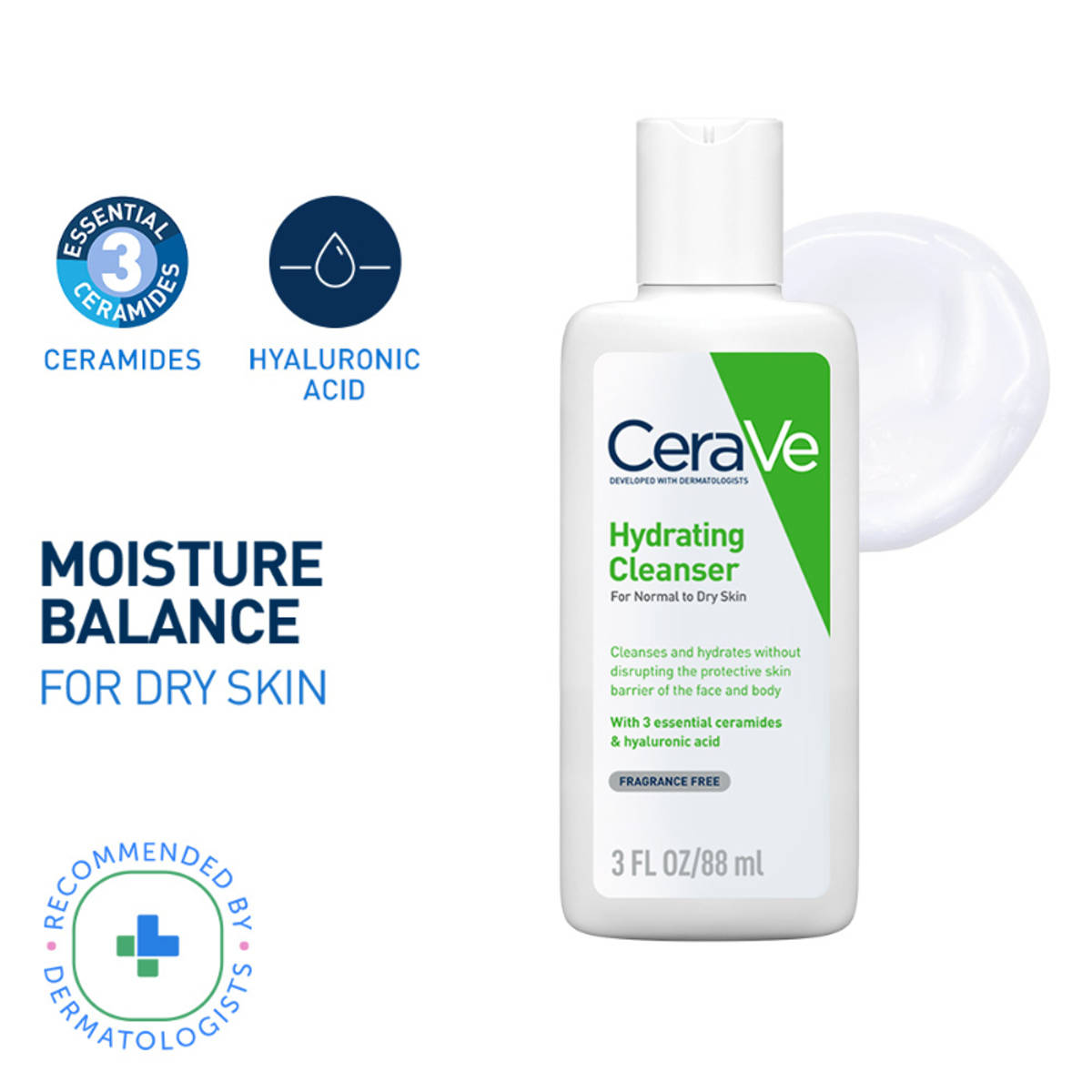 CeraVe Hydrating Cleanser Non-Foaming Face Wash for Dry Skin...
