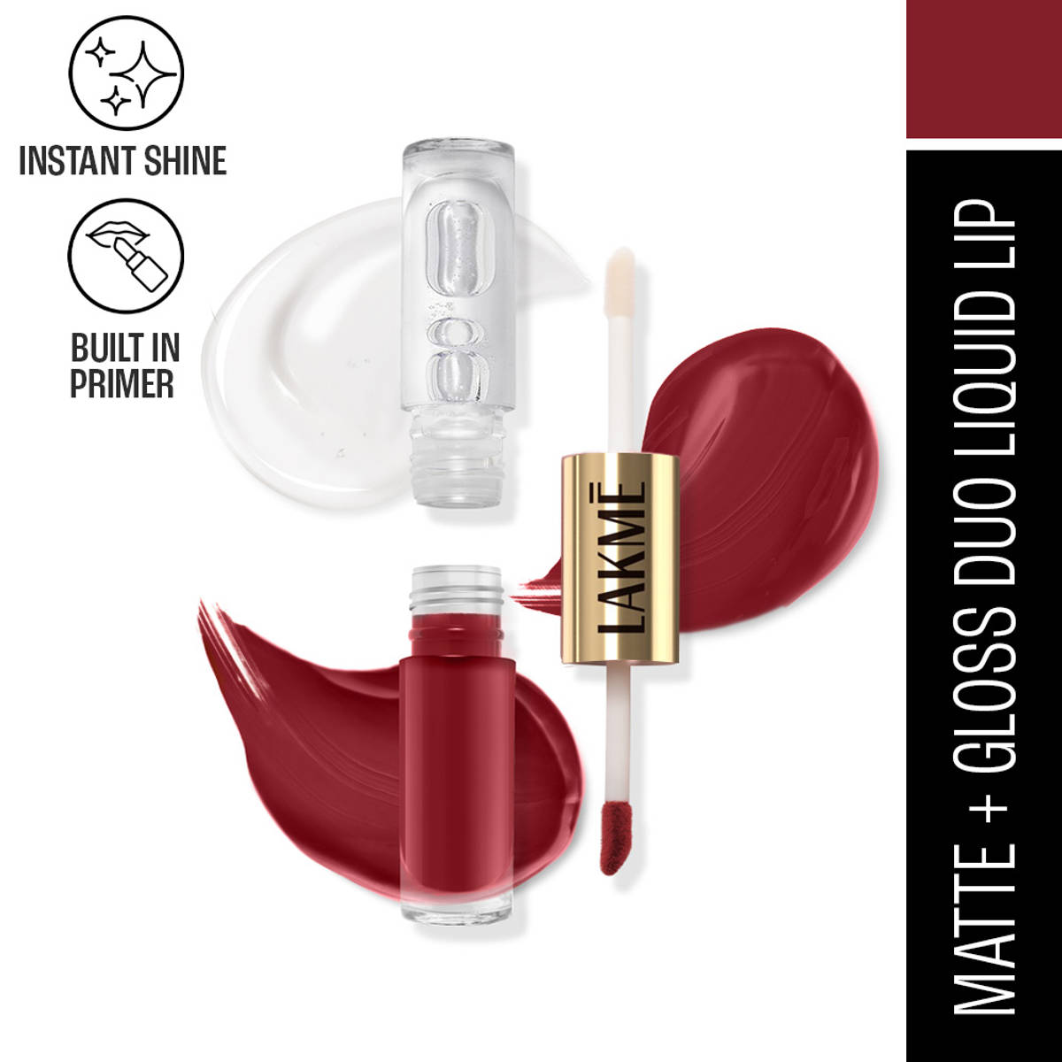 Lakme 9 To 5 Matte To Glass 2 in 1 Liquid Lipstick With Matt...