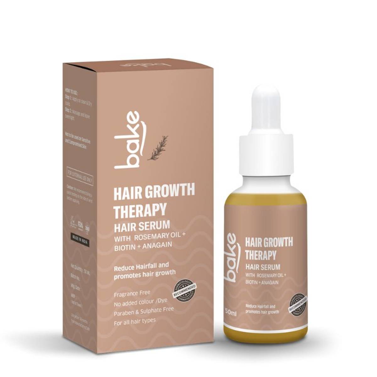 BAKE Rosemary Oil Hair Growth Serum for Hairfall Control wit...
