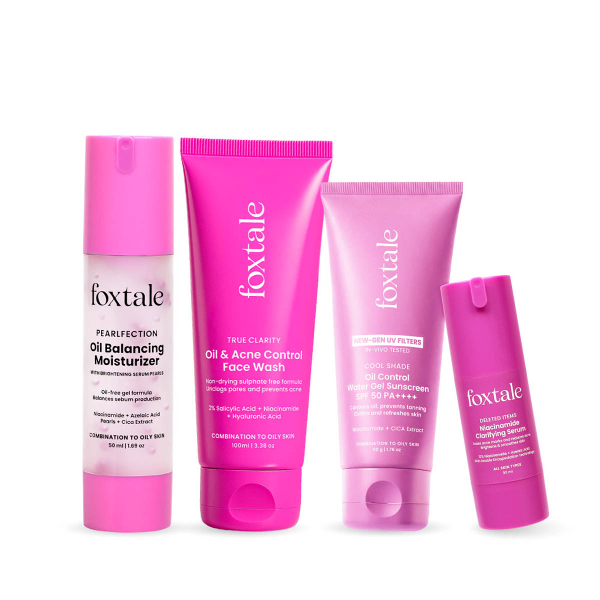 Foxtale Oil-Free Kit - Clears Acne, Brightens, Hydrates Skin...