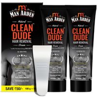 Man Arden Natural Clean Dude Hair Removal Cream For Men - All Skin Types